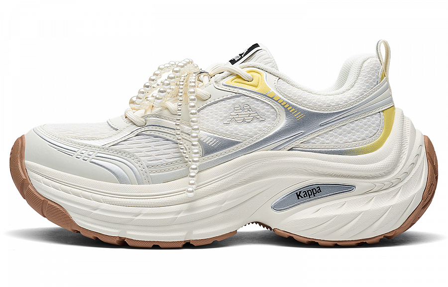 Kappa Back to Back Anti Slip And Wear Resistant Height Increasing Low top Chunky Sneakers Women's White Silver купить в интернет-магазине Yoocart с быстрой доставкой по России.