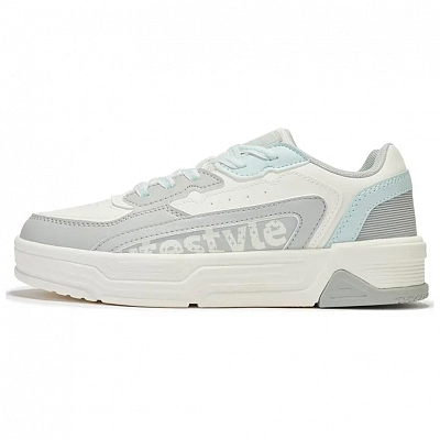 361° Anti-Slip Wear-Resistant Mid-Top Skateboard Shoes Women's Gray White