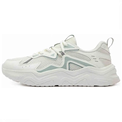 361° Cushioned Wear-Resistant Lightweight Low-Top Chunky Sneakers Women's White Green