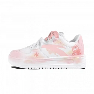 Anta Relaxed Abrasion Resistant Lightweight Slip Resistant Low top Skateboard Shoes Unisex Light Pink