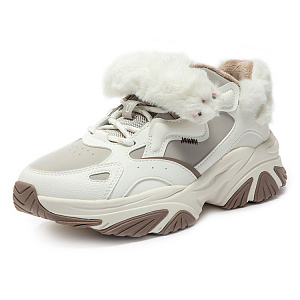 361° Anti-Slip Wear-Resistant Lightweight Warm Mid-Top Casual Shoes Women's White Limestone Color 1 4145504