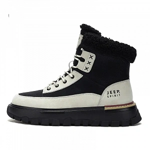 JEEP SPIRIT Thermal Abrasion Resistant Slip Resistant Knee High Snow Boots Men's Graphite Black