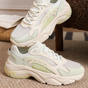 361° Yunshu Slip Resistant Breathable Abrasion Resistant Low Top Casual Shoes Women's White Green 1 4145533