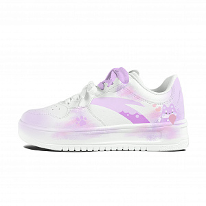 Anta Relaxed Abrasion Resistant Lightweight Slip Resistant Low top Skateboard Shoes Unisex Pink Purple Mismatched 1 4145597