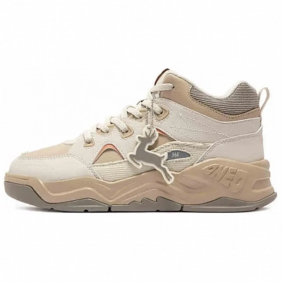 361° Type-burn 4 Warm Anti-Slip And Wear-Resistant High-Top Skateboard Shoes Women's Beige Brown Gray