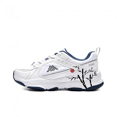 Kappa Anti Slip Wear Resistant Low Top Chunky Sneakers Unisex White Blue