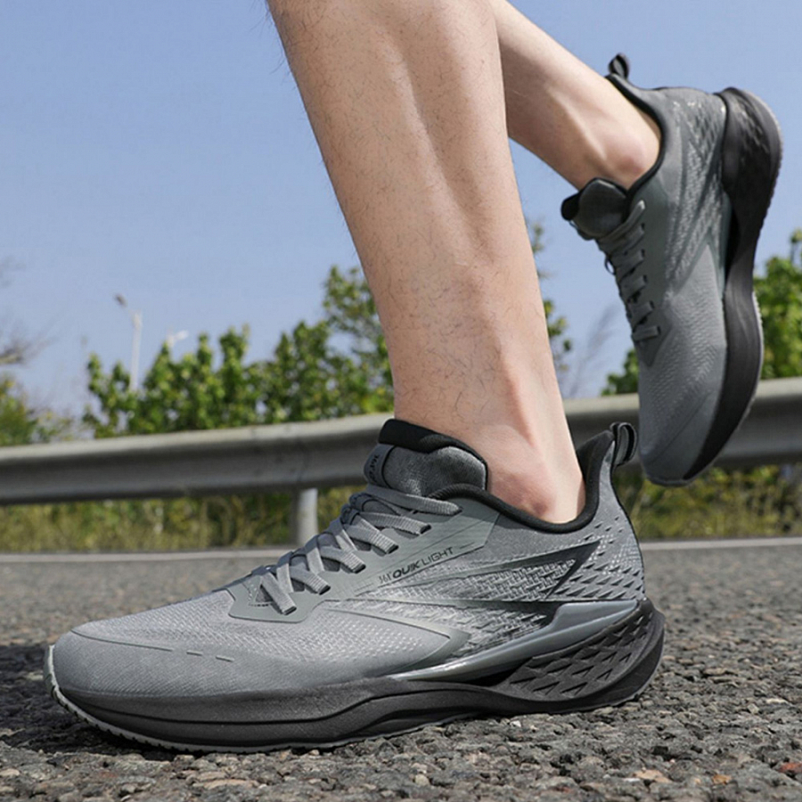 361° Cushioning And Breathable Low Top Sprint Running Shoes Men's Gray Black купить в интернет-магазине Yoocart с быстрой доставкой по России.