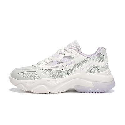 361° Cushioning Breathable Lightweight Low Top Casual Shoes Women's Feather White Light Grape Purple