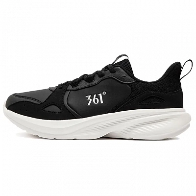 361° Abrasion Resistant Rebound Low Top Casual Sprint Running Shoes Men's Black White