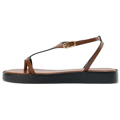 ZARA One Strap Sandals 3cm Women's Brown