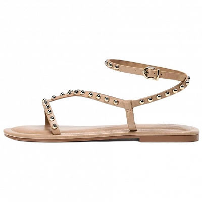 ZARA One Strap Sandals 1.5cm Women's Beige