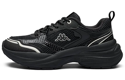 Kappa Anti-Slip Wear-Resistant Low-Top Chunky Sneakers Women's Black Winter White