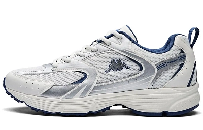 Kappa Cushioning, Wear Resistant Low Top Running Shoes Unisex White Silver