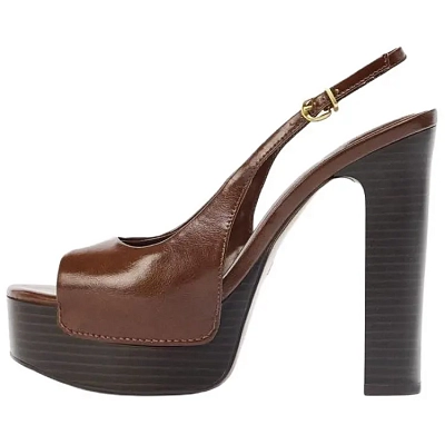 ZARA One Strap Sandals 13.5cm Women's Brown