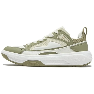 361° Anti Slip Wear Resistant Mid Top Skateboard Shoes Women's White Green