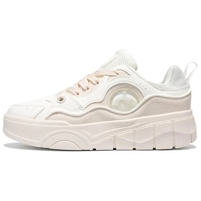 361° Slip-Resistant Coverage Low-Top Skateboard Shoes Women's White Pink