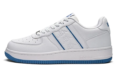 Kappa Back to Back Anti Slip And Wear Resistant Height Increasing Low Top Skateboard Shoes Unisex White Blue