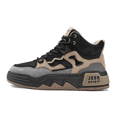 JEEP SPIRIT High Top Skateboard Shoes Men's Natural Deer