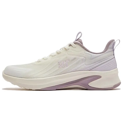 361° Sharp Teeth Cushioning, Breathable, Lightweight Low Top Casual Running Shoes Women's Beige Purple
