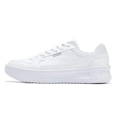 361° Qingyun Slip Resistant Lightweight Waterproof Low Top Skateboard Shoes Men's White