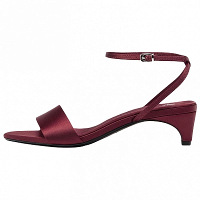 ZARA One Strap Sandals Women's Dark Red Color