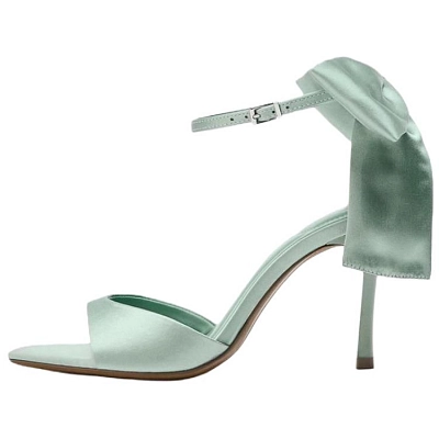 ZARA One Strap Sandals 9cm Women's Aqua Green