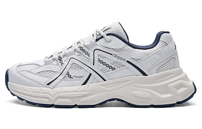 Kappa Urban Sports Back to Back Slip Resistant Abrasion Resistant Low top Chunky Sneakers Unisex White Blue
