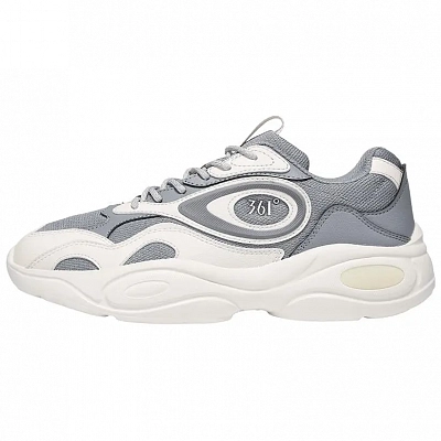 361° Wear-resistant And Lightweight Low-Top Casual Running Shoes Men's Gray White