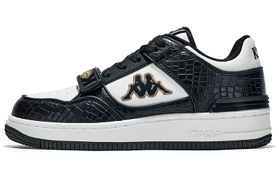 Kappa Anti-Slip Wear-Resistant Low-Top Skateboard Shoes Unisex Black/White