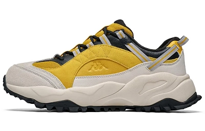 Kappa Anti Slip Wear Resistant Low Top Casual Running Shoes Unisex Beige Yellow