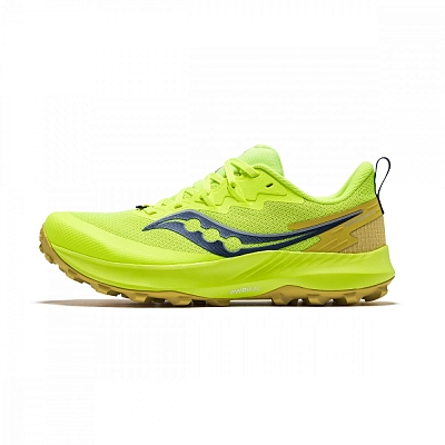 Saucony PEREGRINE 14 Anti Slip Wear Resistant Low Top Running Shoes Women's Neon Green