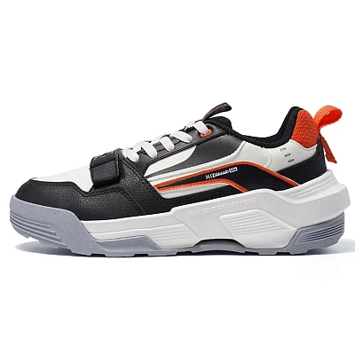 361° Slip Resistant Abrasion Resistant Shock Absorbers Low Top Casual Shoes Men's Black Orange