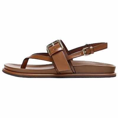 ZARA One Strap Sandals 2.5cm Women's Brown