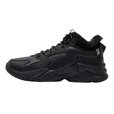 361° Wear-Resistant Warm Slip-Resistant Low-Top Casual Running Shoes Men's Obsidian Black
