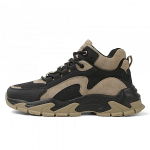 JEEP SPIRIT Mid Top Outdoor Shoes Men's Black Brown