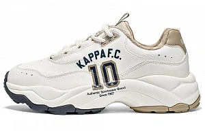 Kappa Wear-Resistant Slip-Resistant Low-Top Chunky Sneakers Unisex White Beige