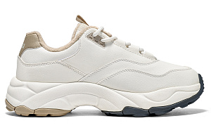 Kappa Wear-Resistant Slip-Resistant Low-Top Chunky Sneakers Unisex White Beige 1 4149345