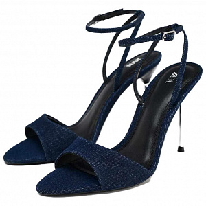 ZARA One Strap Sandals 11cm Women's Blue 1 4149350