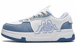 Kappa Back to Back Anti Slip Wear Resistant Low Top Skateboard Shoes Unisex White Blue
