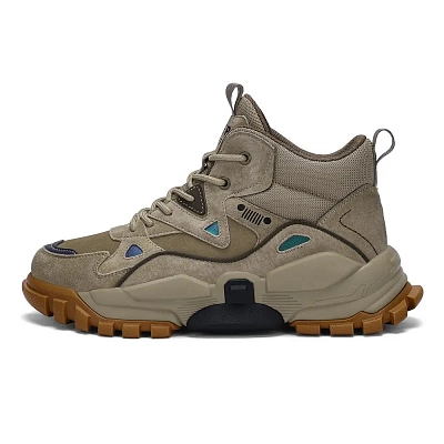 JEEP SPIRIT Cushioned Anti-Slip And Wear-Resistant Height Increasing Warm Short Snow Boots Men's Sandstone