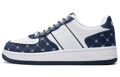 Kappa Anti-Slip Wear-Resistant Low-Top Skateboard Shoes Unisex Blue White