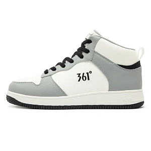 361° Air Force One Thermal Slip Resistant And Abrasion Resistant High top Skateboard Shoes Men's White Gray