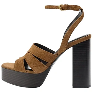 ZARA One Strap Sandals 10cm Women's Brown