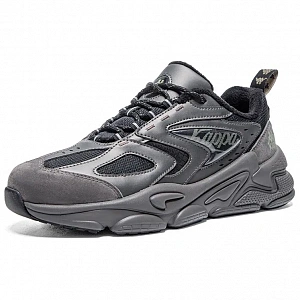 Kappa Anti-Slip Wear-Resistant Low-Top Chunky Sneakers Unisex Black