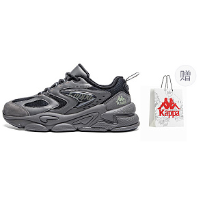 Kappa Anti-Slip Wear-Resistant Low-Top Chunky Sneakers Unisex Black 1 4150010