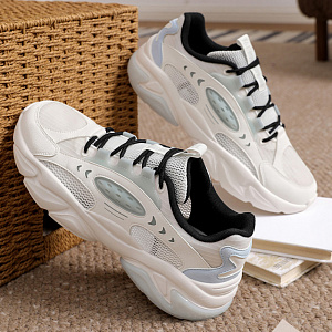 361° Yunshu Slip Resistant, Breathable, Lightweight Low Top Chunky Sneakers Men's White Gray Blue 1 4150078