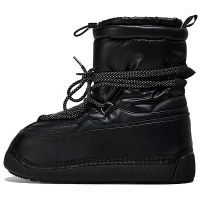 ZARA Skating Collection Thermal Short Snow Boots Women's Black