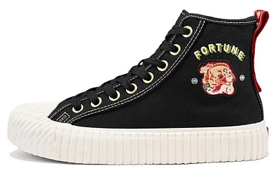 Kappa High-Top Skateboard Shoes Unisex Black