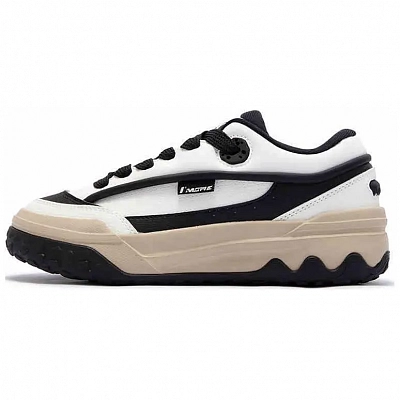 361° Shortbread Anti-Slip Wear-Resistant Mid-Top Skateboard Shoes Women's White Black