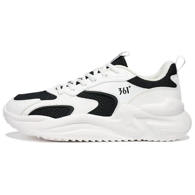 361° Slip Resistant, Abrasion Resistant, Lightweight Low Top Chunky Sneakers Women's White Black